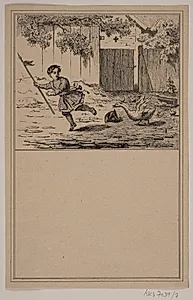 Den tappre helt. Nr. 6 i Chr. Winther og M. Rørbye, "25 Billeder for små børn" by Adolph Kittendorff
