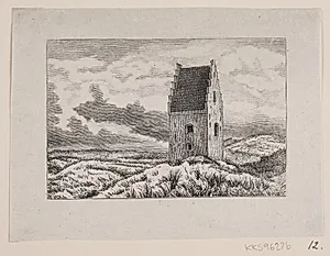 Den Tilsandede Kirke på Skagen by Ubekendt