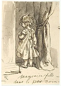 Den uartige pige i skammekrogen by Lorenz Frølich