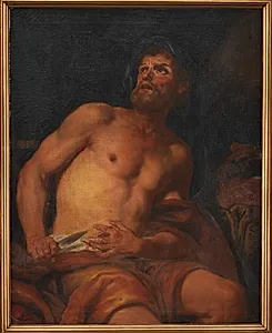 Den yngre Catos død by Johann Carl Loth