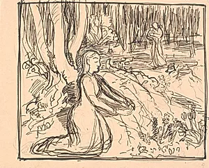 Der er det! råbte hun og strakte Hånden ud... by Fritz Syberg