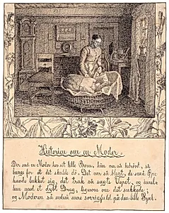 Der sad en Moder hos sit lille Barn... by Fritz Syberg