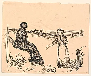 Der ude i Sneen sad en Kone i lange sorte Klæder... by Fritz Syberg