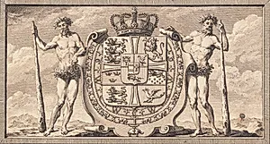 Det danske våben med vildmændene som skjoldholdere by J.F. Clemens