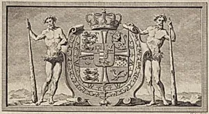 Det danske våben med vildmændene som skjoldholdere by J.F. Clemens