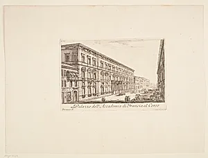 Det Franske Akademi's palazzo på Corso'en by Giovanni Battista Piranesi