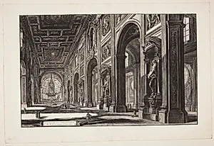 Det indre af basilikaen S. Giovanni Laterano by Giovanni Battista Piranesi
