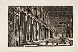 Det indre af basilikaen Santa Maria Maggiore, Rom by Giovanni Battista Piranesi