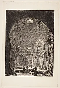 Det indre af det såkaldte Tempio della Tosse på Via Tibertina nær Tivoli by Giovanni Battista Piranesi