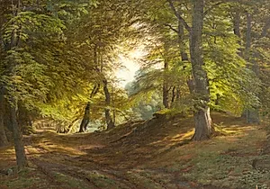 Det indre af en skov. Fra Præstevangen ved Frederiksborg