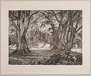 Det indre af en skov by Vilhelm Kyhn