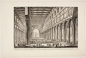 Det indre af kirken San Paolo fuori le Mura, Rom by Giovanni Battista Piranesi