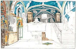 Det indre af klostret S. Benedetto i Subiaco by Martinus Rørbye