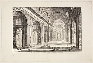 Det indre af Peterskirken, Rom by Giovanni Battista Piranesi