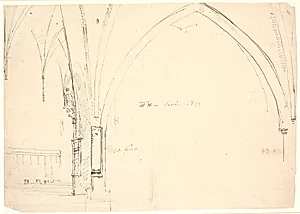 Det indre af St. Hans' kirke i Odense by Dankvart Dreyer