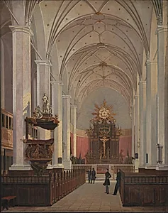 Det indre af Trinitatis Kirke by C.O. Zeuthen
