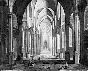 Det indvendige af en kirke by Johann Peter Neef