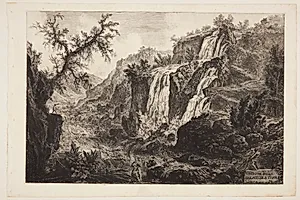 Det lille vandfald i Tivoli by Giovanni Battista Piranesi