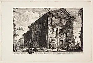 Det såkaldte Bacchustempel, nu San Urbano's kirke udenfor Rom, efter Porta San Sebastiano by Giovanni Battista Piranesi