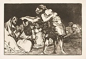 Det tåbelige ægteskab (Hun, som vil giftes, går aldrig glip af muligheden for at fortælle om dette) by Francisco de Goya