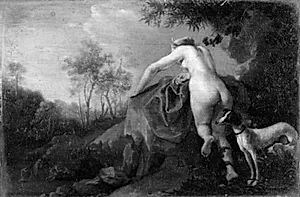 Diana med hendes nymfer by Dirck van der Lisse