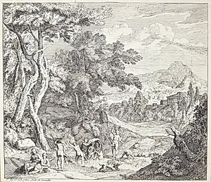 Diana og Actaeon by Pieter Rijsbraeck