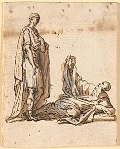 Diogene beder Alexander gå til side så solen kan skinne på ham by Nicolai Abildgaard