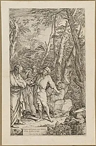 Diogenes, der bortkaster sin skål by Salvator Rosa