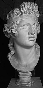 Dionysos med bredt bånd om hovedet by Ubekendt