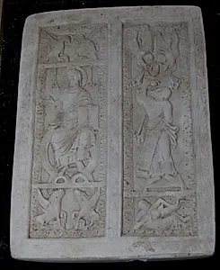 Diptychon (bogbind). Tv. Kristus Pantokrator, th. profeten Esajas? by Ubekendt