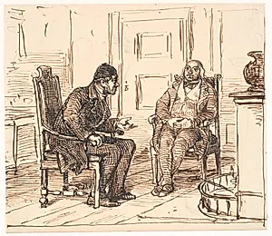Diskussion mellem to velærværdigheder by Wilhelm Marstrand