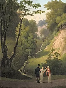 Djævlekløften i Liselunds have på Møn by C.W. Eckersberg