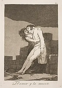 Døden og kærligheden by Francisco de Goya