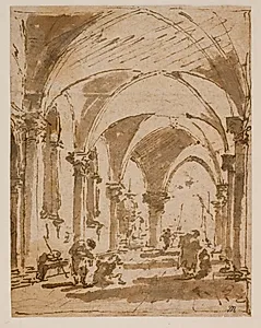 Dogepaladsets buegang mod Piazzettaen by Francesco Guardi