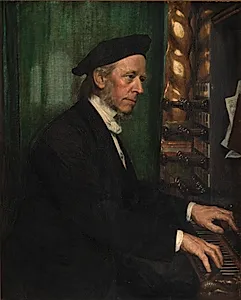 Domorganist i Roskilde, professor Hans Matthison-Hansen,kunstnerens svigerfader