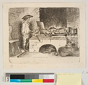 Dreng ved stegespid (Der Knabe beim Bratenwender) by Daniel Nikolaus Chodowiecki