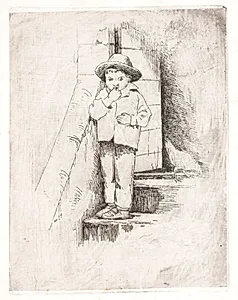 Drengen på trappen by Carl Bloch