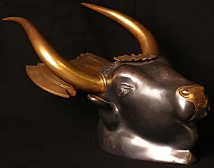 Drikkehorn. Rhyton. Formet som tyrehoved by Ubekendt