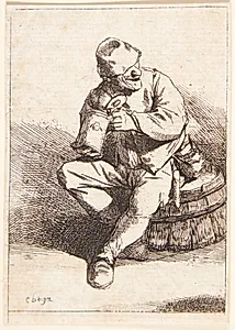 Drikkende mand by Cornelis Pietersz Bega