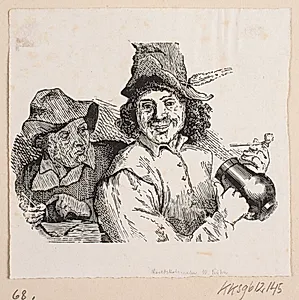 Drikkende rygende bønder by Vilhelm Kyhn
