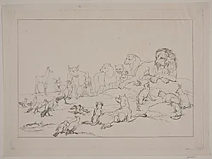 Dyrenes forsamling. Illustration til "Reineke Fuchs"