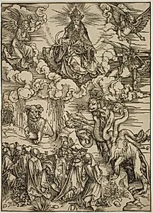 Dyret med to horn som et lam by Albrecht Dürer