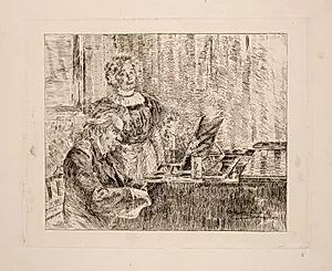 Edvard og Nina Grieg ved klaveret