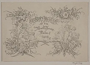 Eintrittskarte zu den Künster Vereins Böllen by Lorenz Frølich