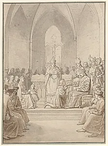 Elefantordenens indstiftelse. by C.W. Eckersberg