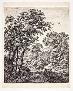 Elias fodres af ravnene by Anthonie Waterloo