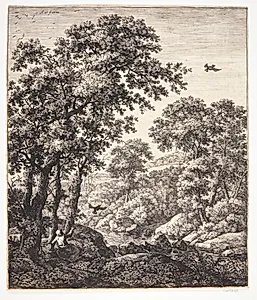 Elias fodres af ravnene by Anthonie Waterloo