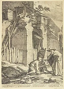 Elias kommer til enken i Sarepta by Jan Saenredam