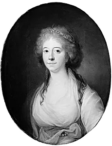Elisabeth (Lisa) de la Calmette, f. baronesse Iselin, Antoine de la Calmettes hustru by Jens Juel