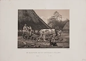 En æltevogn ved et teglværk i Jylland by Adolph Kittendorff